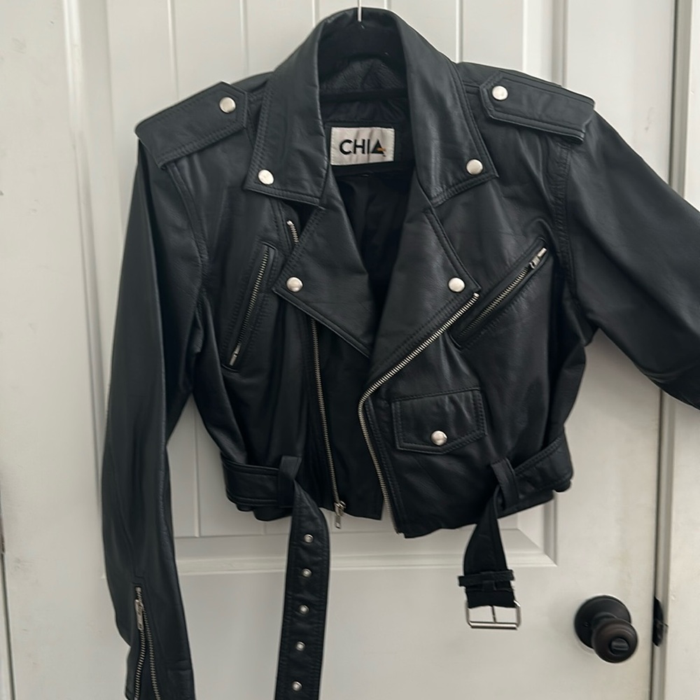 Genuine Leather Jacket- black
